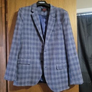 Men's Blue Plaid Blazer - Classic Tailored Jacket